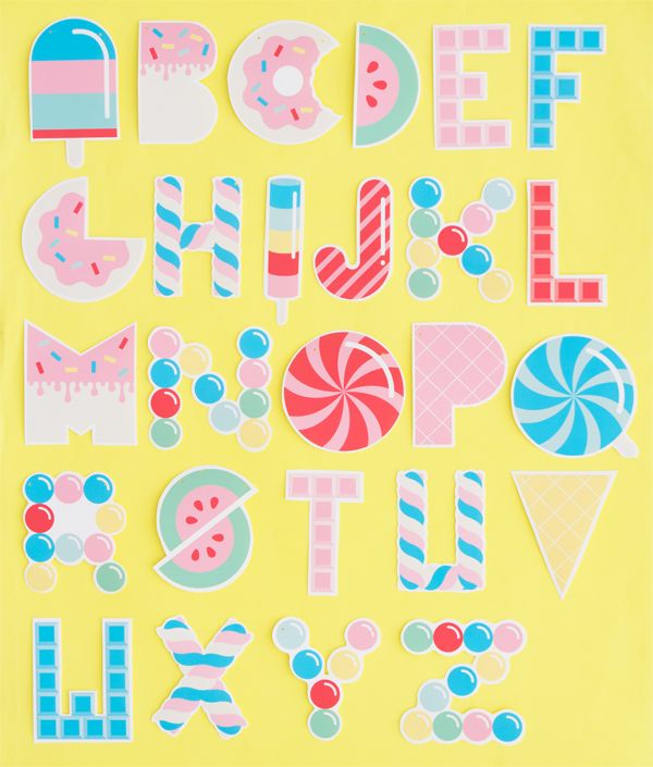 clipart candy alphabet