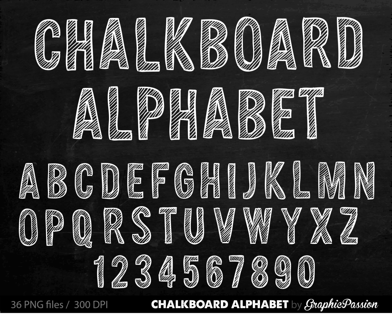 alphabet clipart chalkboard