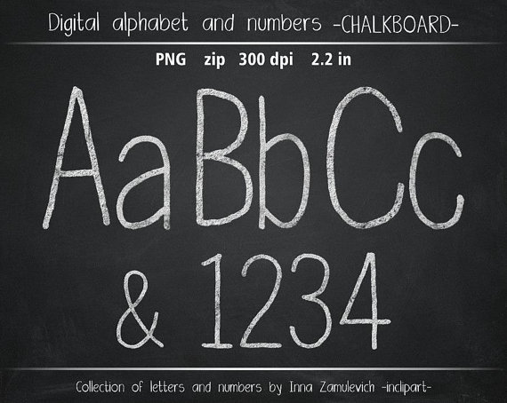 alphabet clipart chalkboard