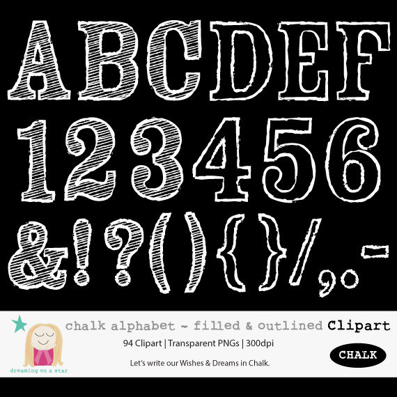 Letter . Alphabet clipart chalkboard