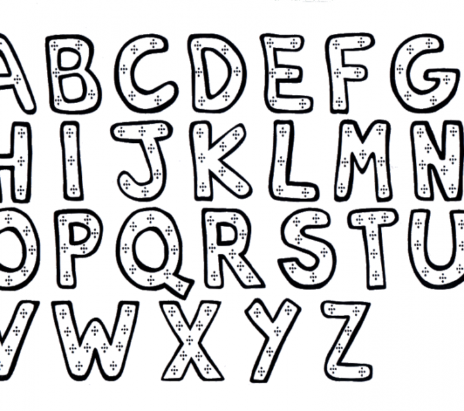 Alphabet clipart coloring. Letters to colour in