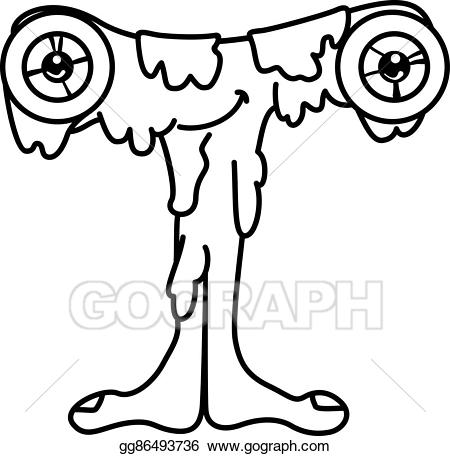 Alphabet clipart coloring. Vector monster pages letter