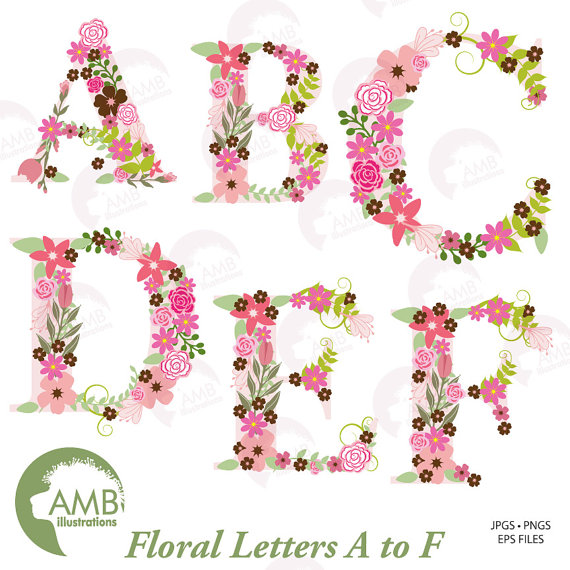 alphabet clipart flower