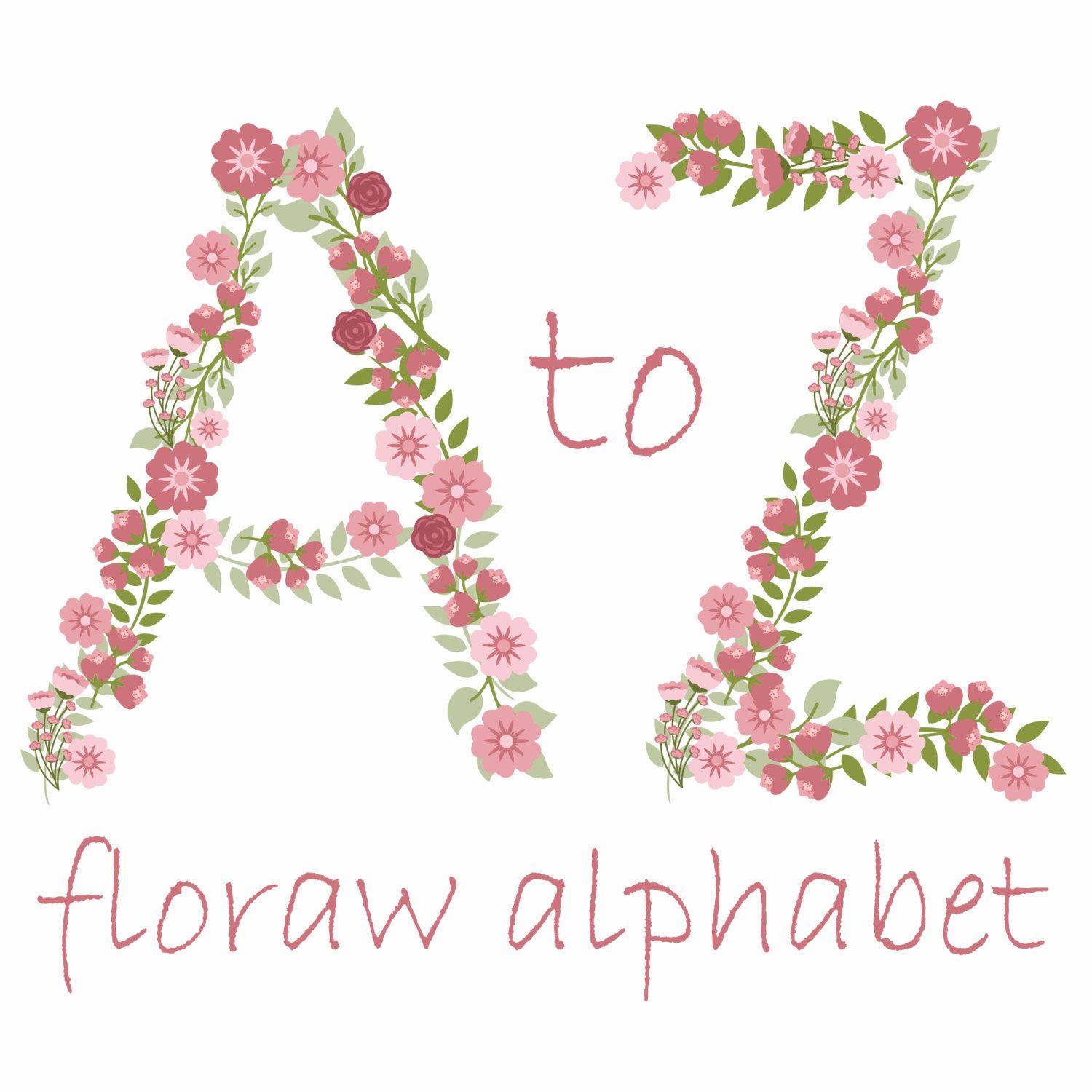 alphabet clipart flower