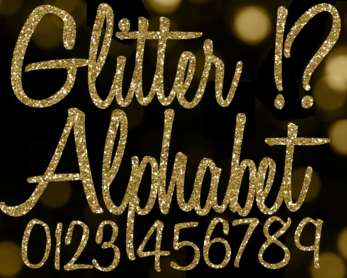 alphabet clipart gold glitter