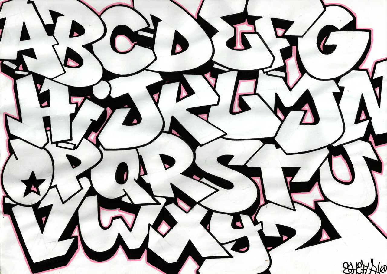 graffiti clipart alphabet