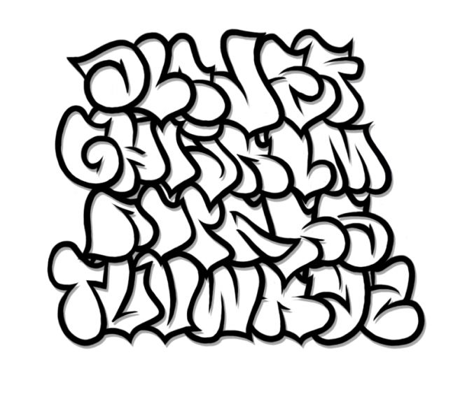 Fonts on library font. Alphabet clipart graffiti
