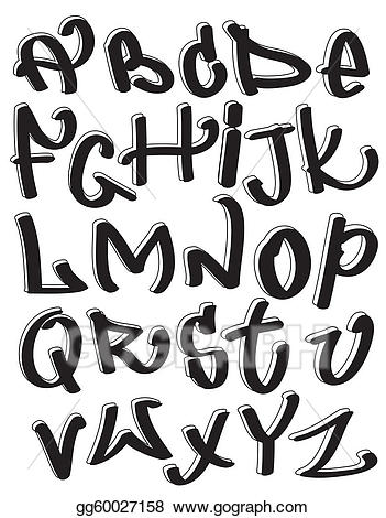 Vector art font alphabet. Graffiti clipart letter