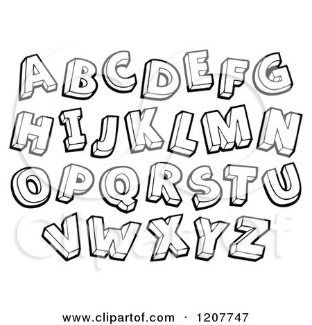 Alphabet clipart line. Letters clip art black