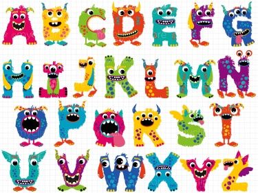 alphabet clipart monster