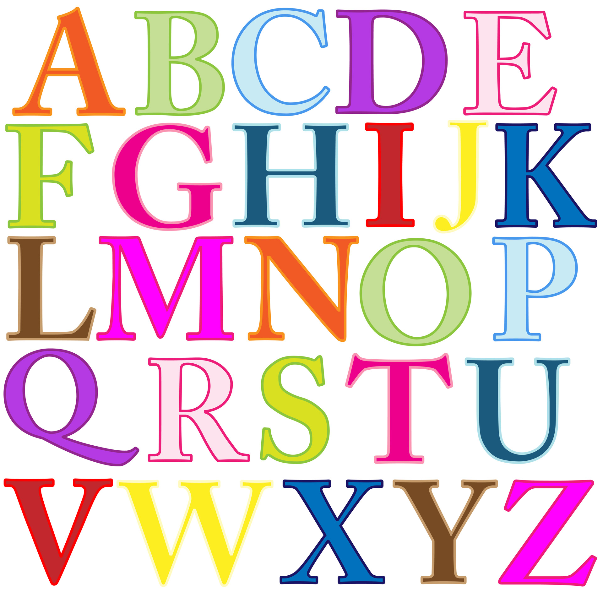 alphabet clipart plain