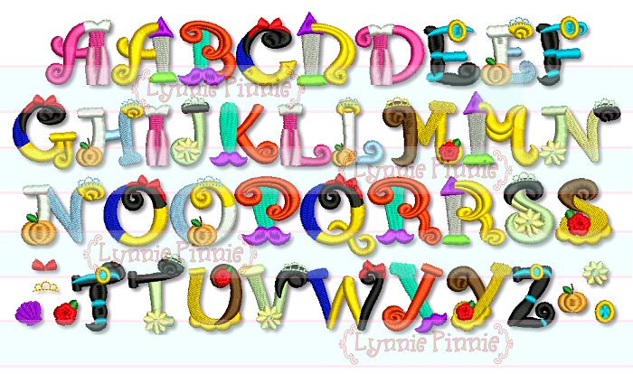 princess clipart alphabet