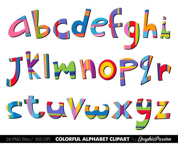 Scrapbooking color digital . Alphabet clipart scrapbook