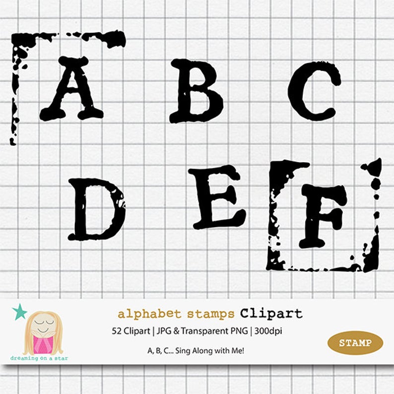 stamp clipart alphabet