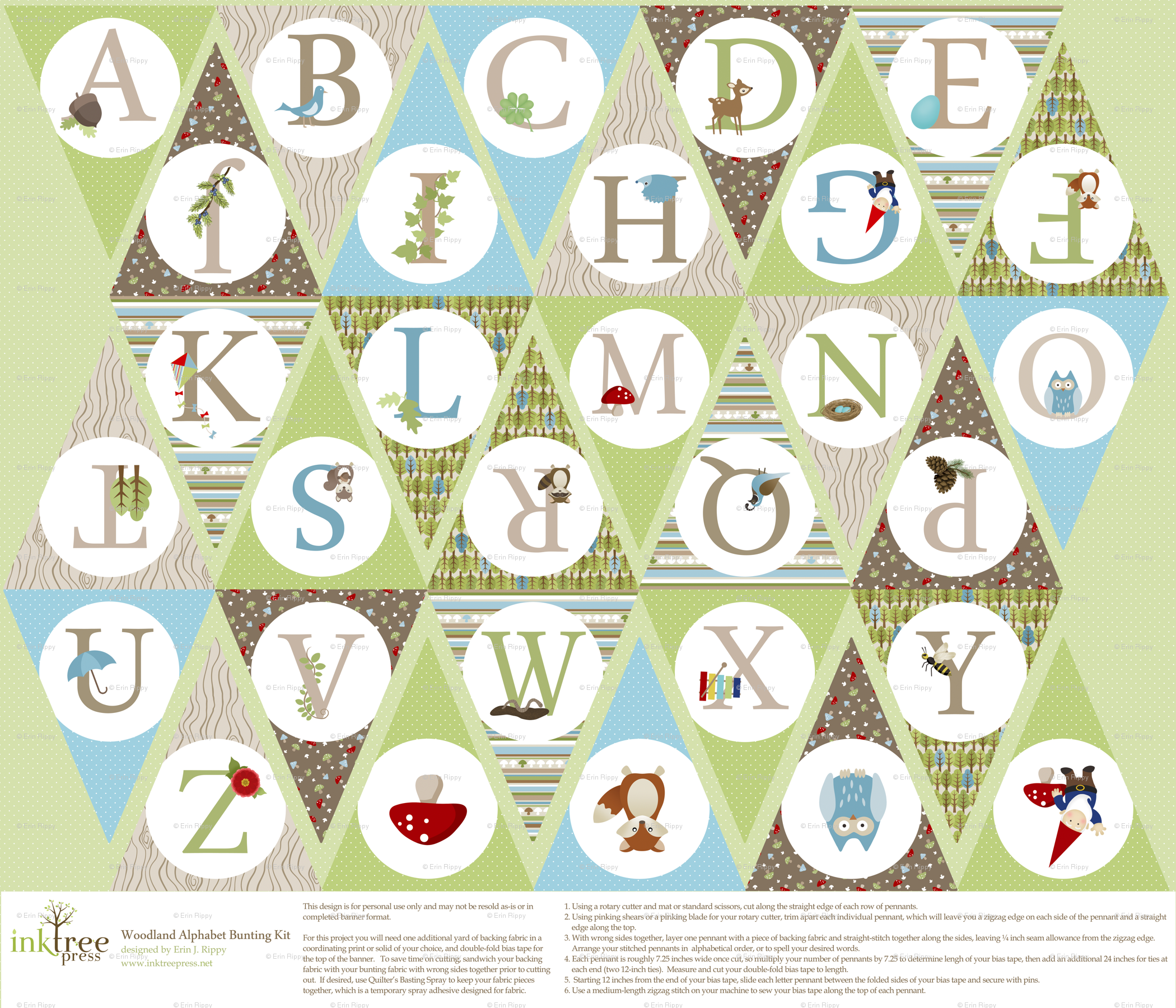 alphabet clipart woodland