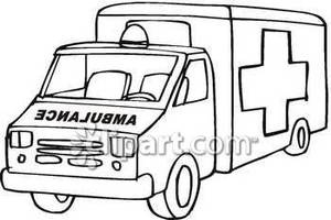 ambulance clipart black and white