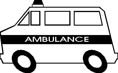 Ambulance black and white