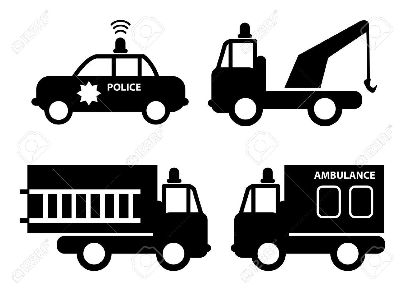 ambulance clipart silhouette