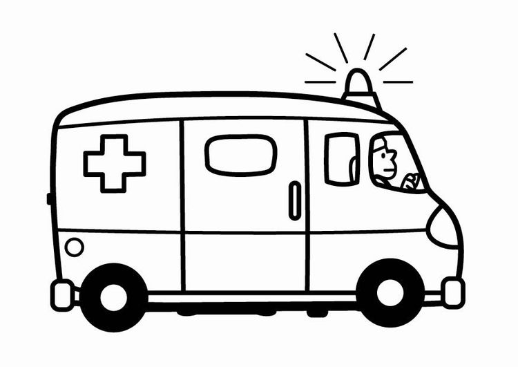 Ambulance clipart sketch. Coloring page daycare pages