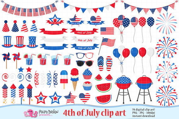 america clipart 4th july