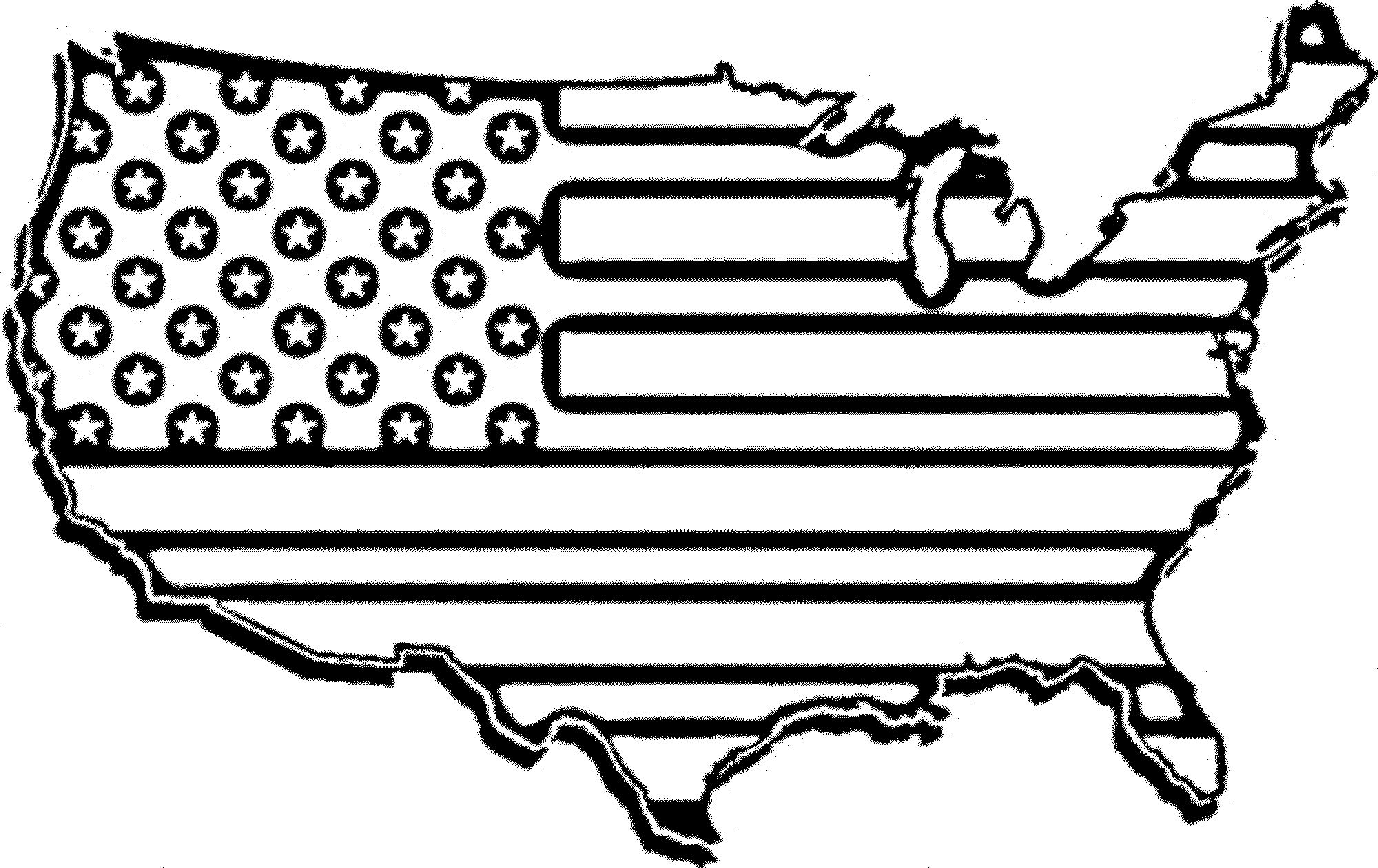 usa clipart black and white