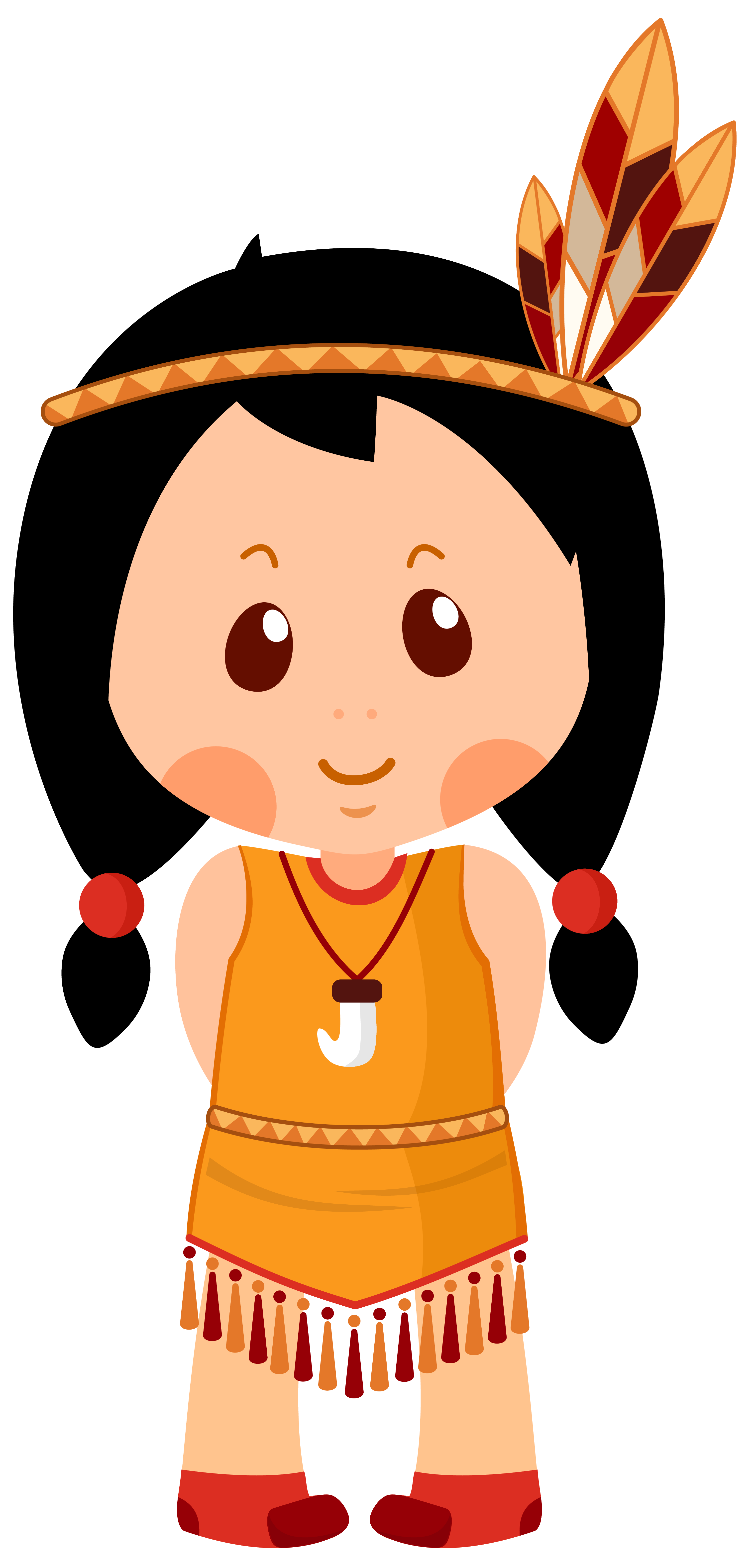 Native american girl png. Responsibility clipart orange person