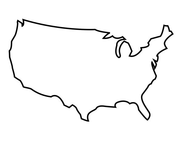 Usa map templates incep. United states clipart printable