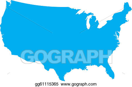 Country clipart state. Vector blue usa map