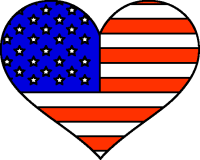 america clipart heart
