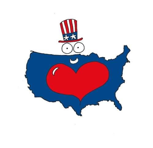 america clipart heart