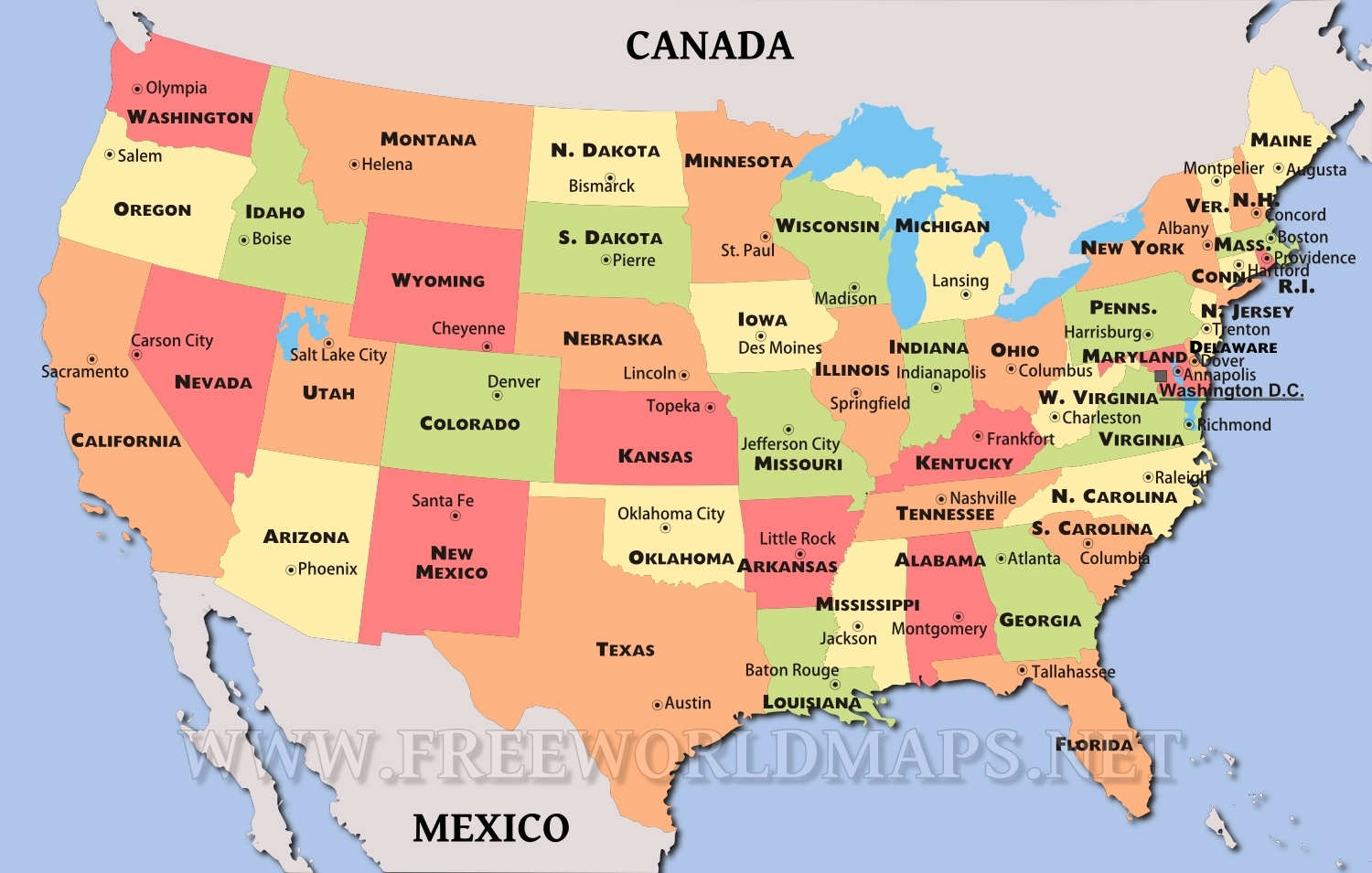 North America Map With State Names لم يسبق له مثيل الصور Tier3 Xyz