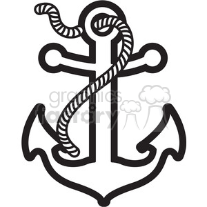 clipart anchor black and white