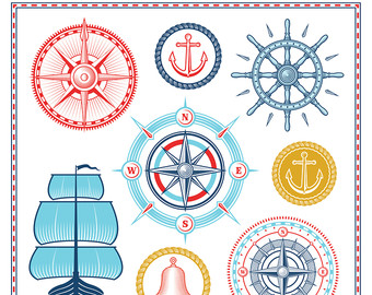anchor clipart compass