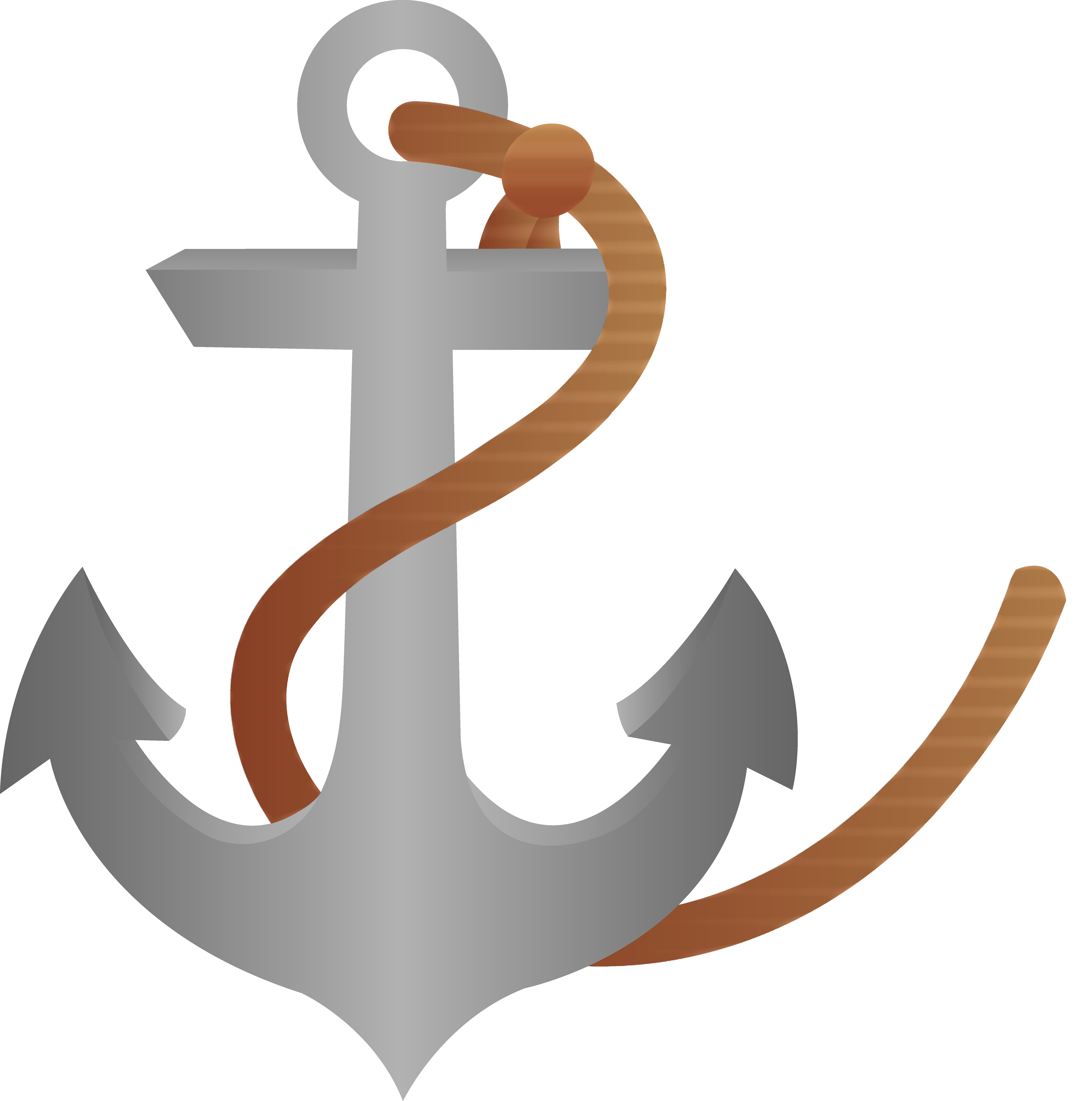 Anchor with rope free. Compass clipart ship