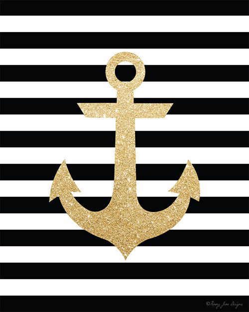 Anchor clipart glitter. Print nautical wall decor