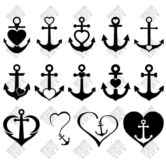 clipart anchor heart
