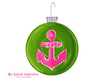 Christmas ornament clip art. Anchor clipart preppy