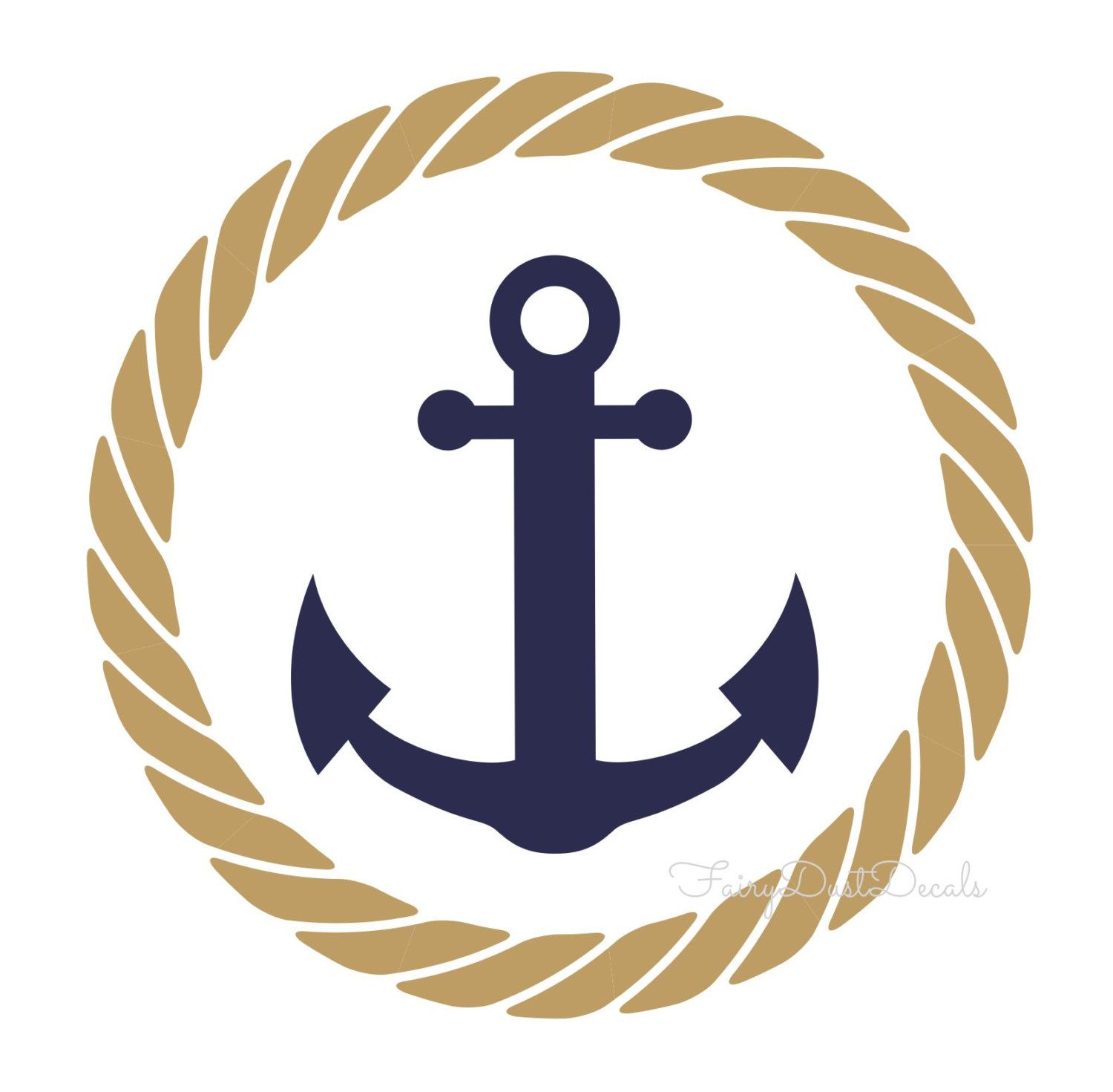 Ice blue navy anchor. Nautical clipart nautical decor