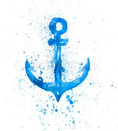 Anchor clipart watercolor. Painting nautical decor coastal