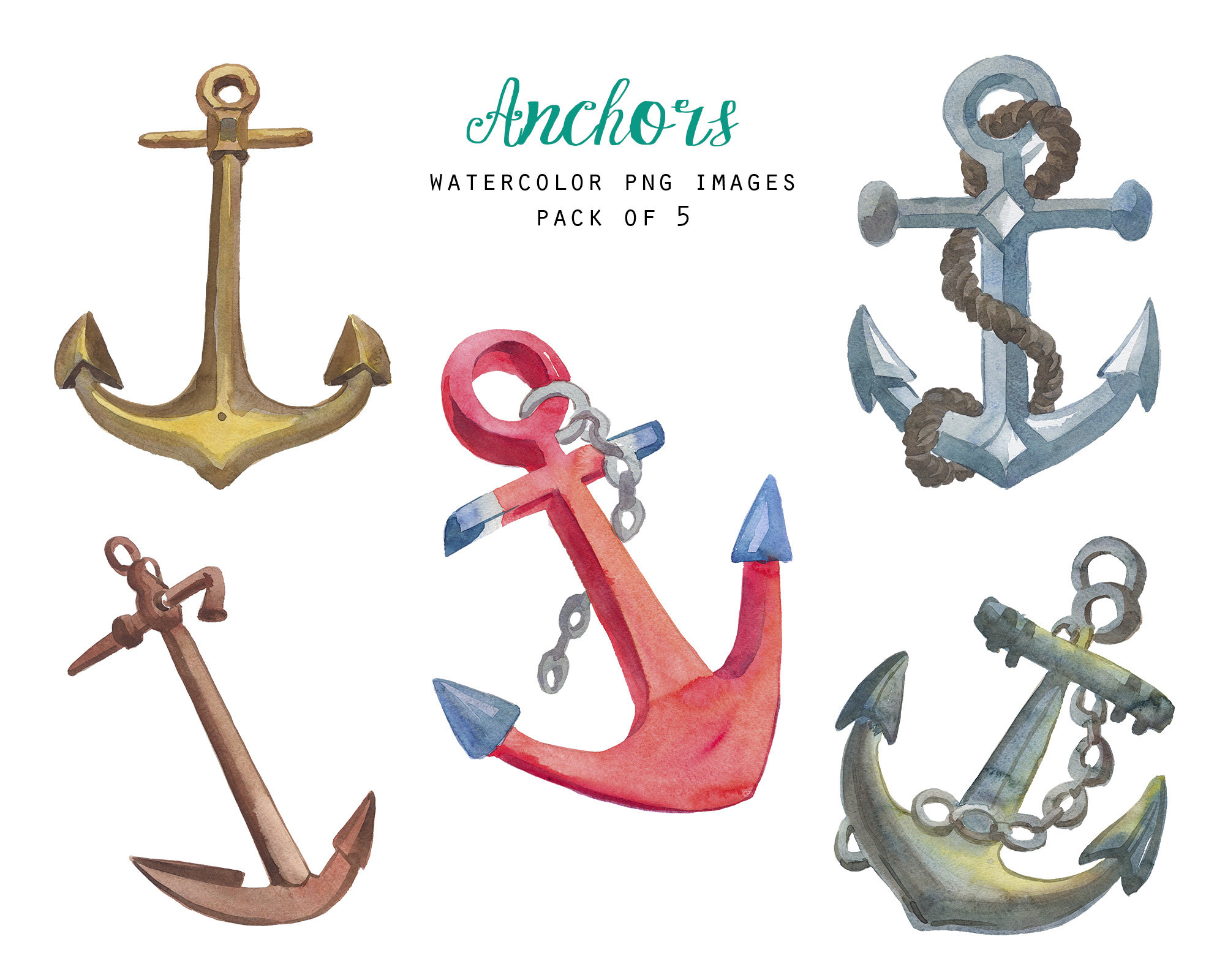 Anchors navy clip art. Anchor clipart watercolor