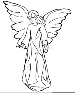 angels clipart black and white