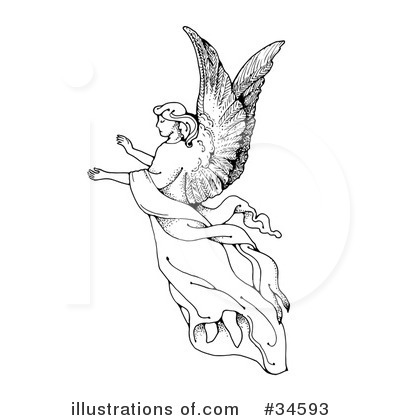 Illustration by c charley. Angel clipart guardian angel