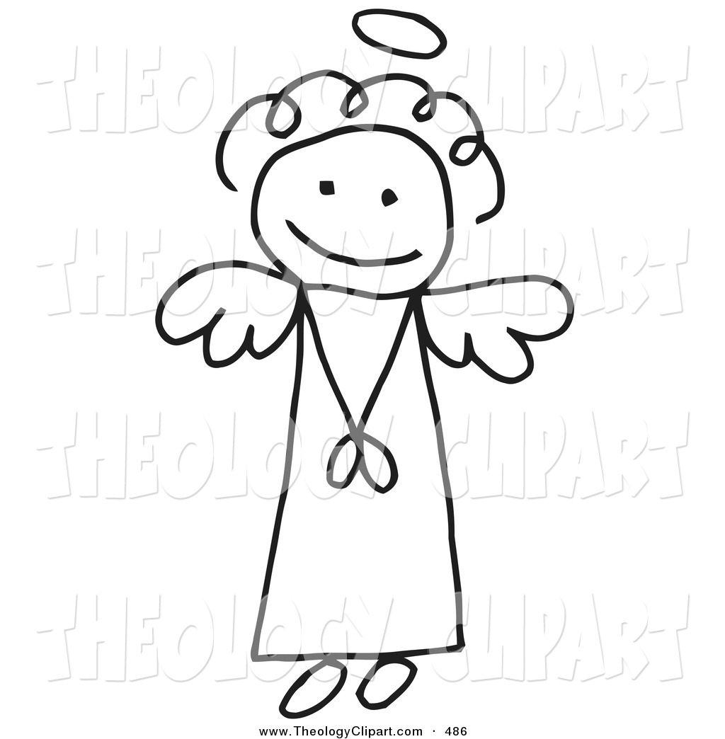 Angel clipart innocence. Awesome black and white