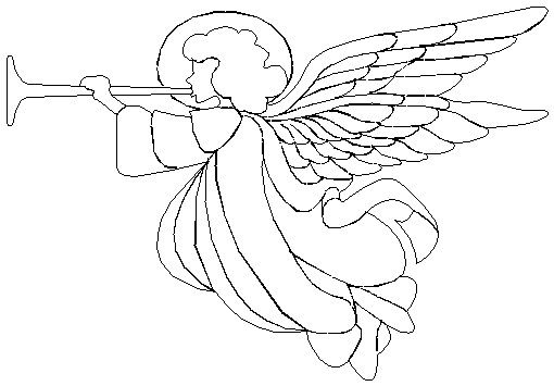 angel clipart line art