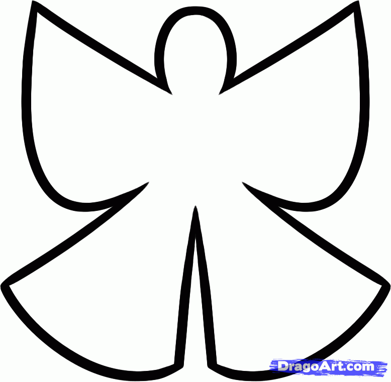 angel clipart outline