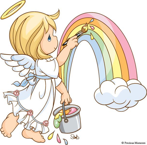 Connie precious moments . Clipart angel rainbow