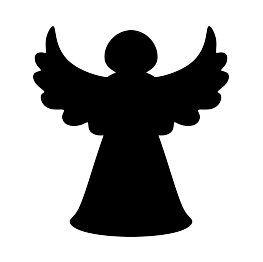 Christmas tree silhouette jesus. Angel clipart shadow