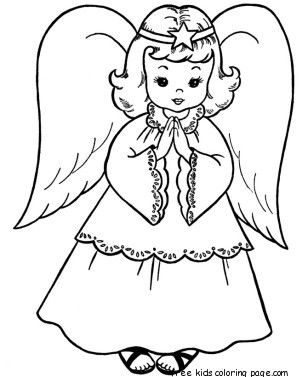 angels clipart coloring page