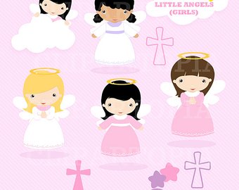 Etsy little girls digital. Angels clipart cute