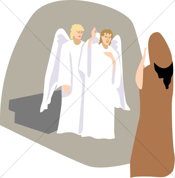 Angels clipart two. In the tomb easter